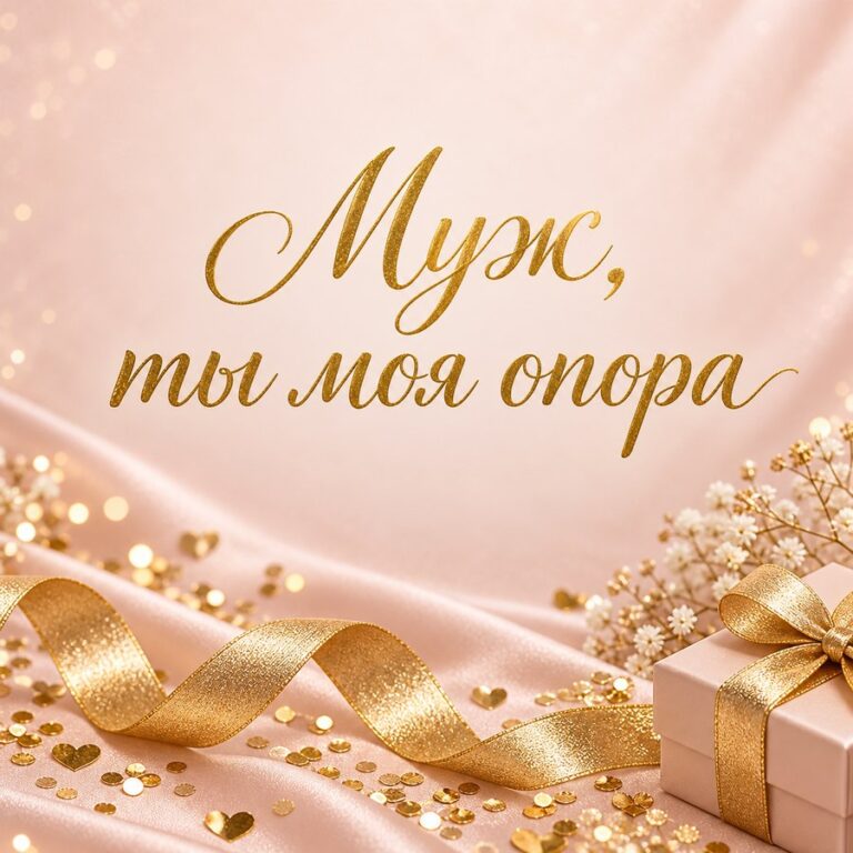 Муж, ты моя опора - открытка с поздравлением мужу