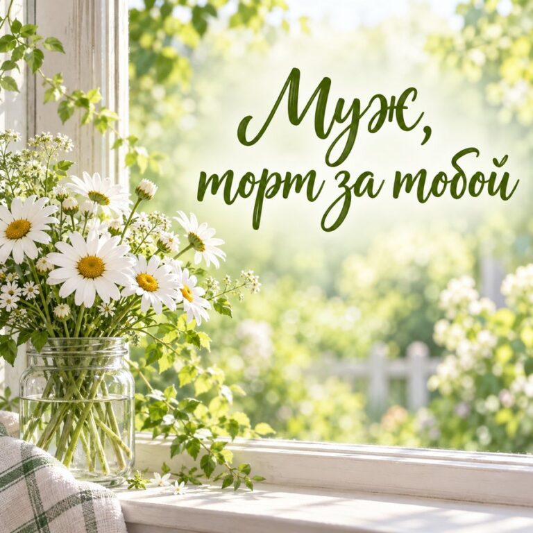 Муж, торт за тобой - открытка с поздравлением мужу