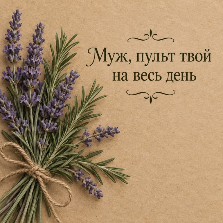 Муж, пульт твой на весь день - открытка с поздравлением мужу