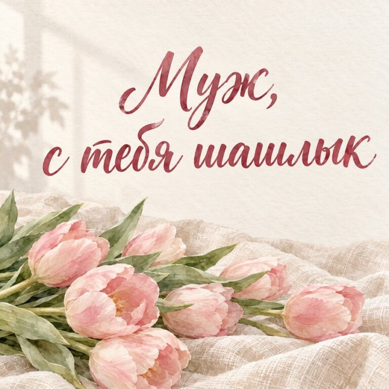 Муж, с тебя шашлык - открытка с поздравлением мужу