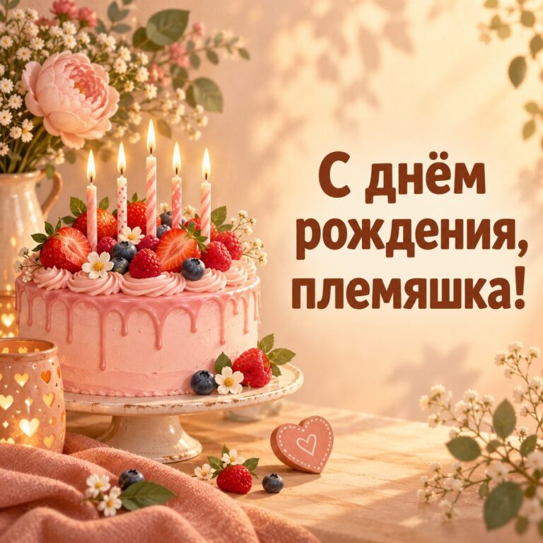 С днём рождения, племяшка! - открытка с поздравлением племяннице