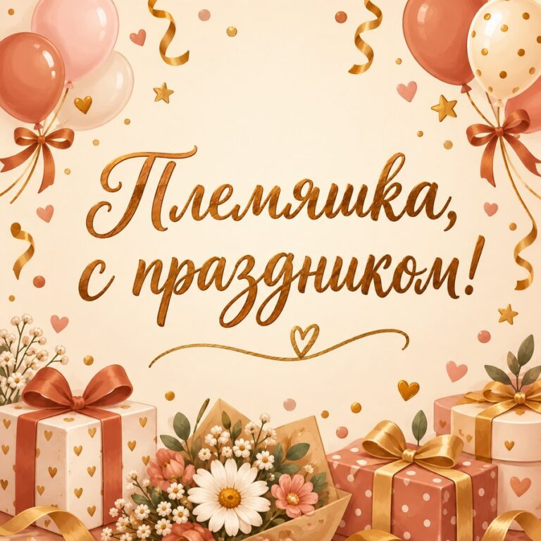Племяшка, с праздником! - открытка с поздравлением племяннице