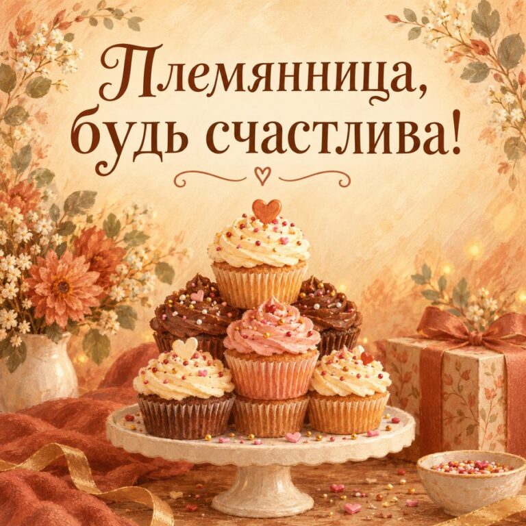 Племянница, будь счастлива! - открытка с поздравлением племяннице