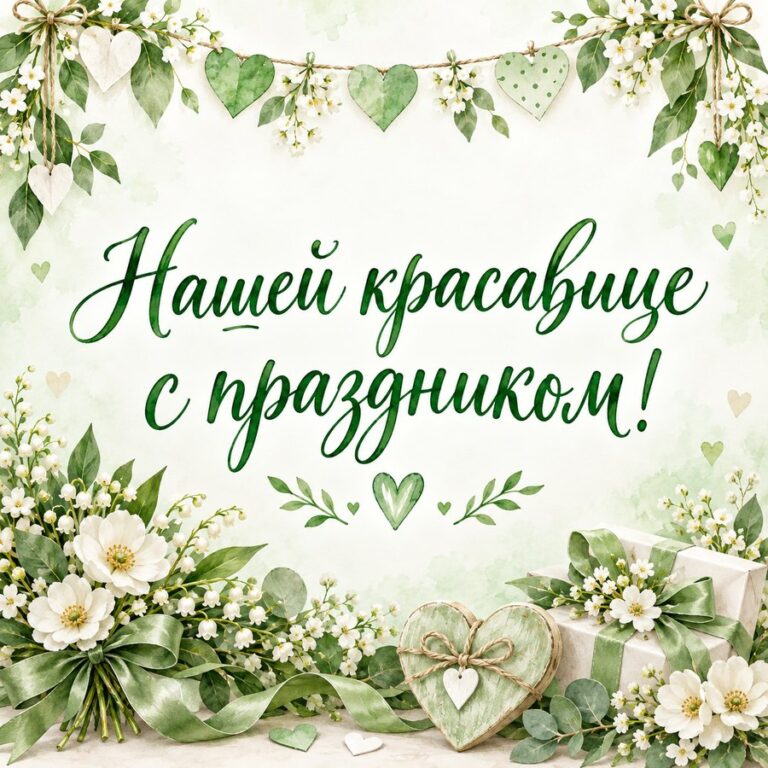 Нашей красавице с праздником! - открытка с поздравлением племяннице