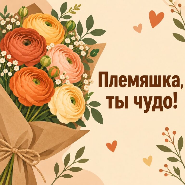 Племяшка, ты чудо! - открытка с поздравлением племяннице