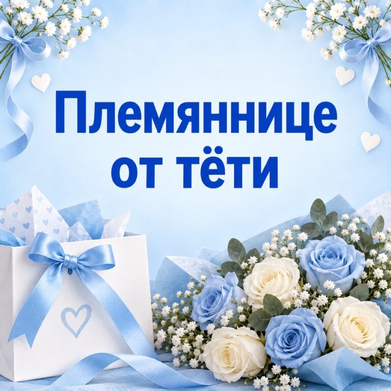 Племяннице от тёти - открытка с поздравлением племяннице