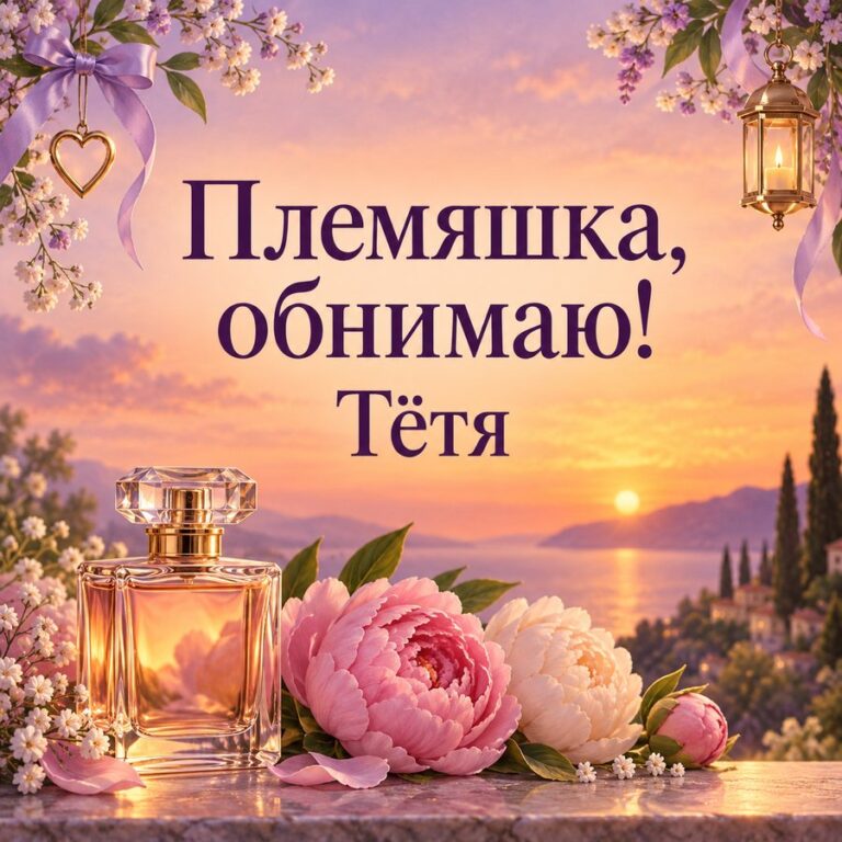 Племяшка, обнимаю! Тётя - открытка с поздравлением племяннице