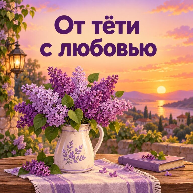 От тёти с любовью - открытка с поздравлением племяннице