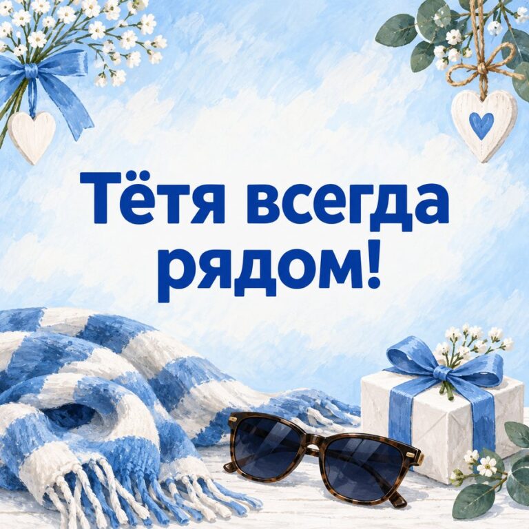 Тётя всегда рядом! - открытка с поздравлением племяннице