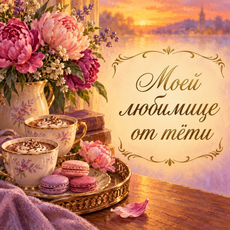 Моей любимице от тёти - открытка с поздравлением племяннице
