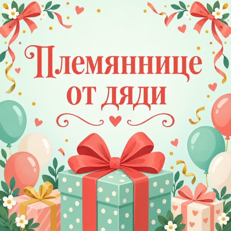 Племяннице от дяди - открытка с поздравлением племяннице