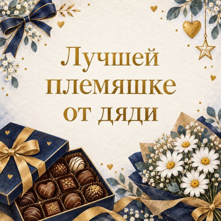 Лучшей племяшке от дяди - открытка с поздравлением племяннице