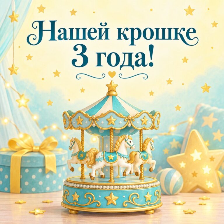Нашей крошке 3 года! - открытка с поздравлением племяннице