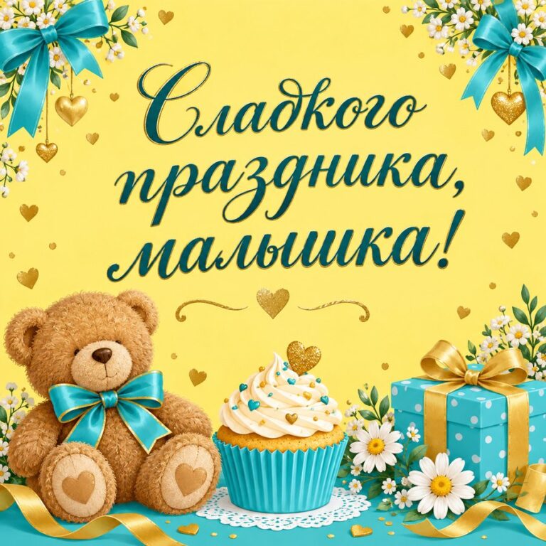 Сладкого праздника, малышка! - открытка с поздравлением племяннице