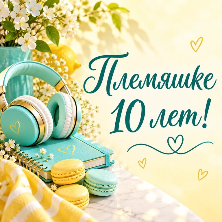 Племяшке 10 лет! - открытка с поздравлением племяннице