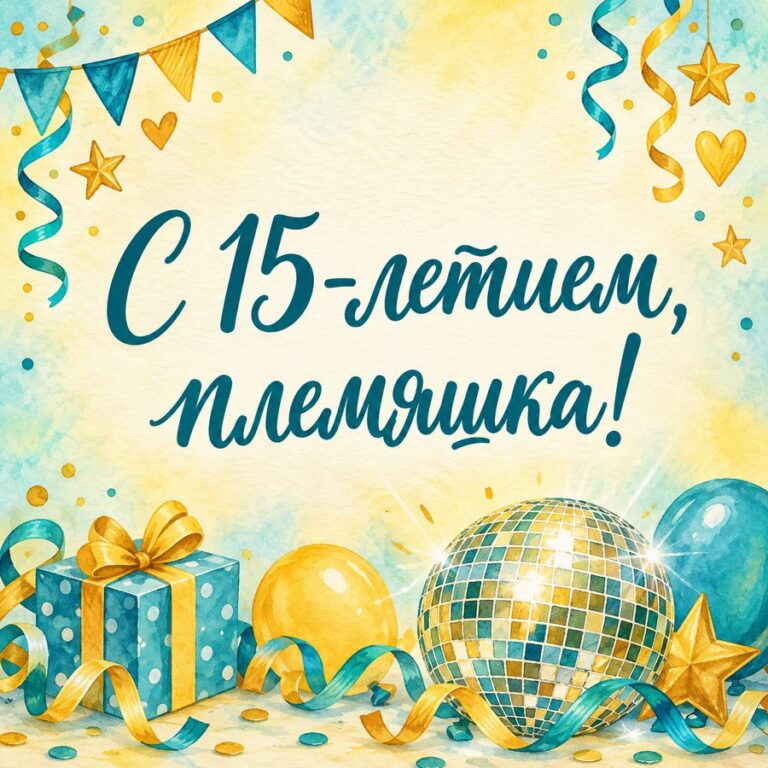 С 15-летием, племяшка! - открытка с поздравлением племяннице