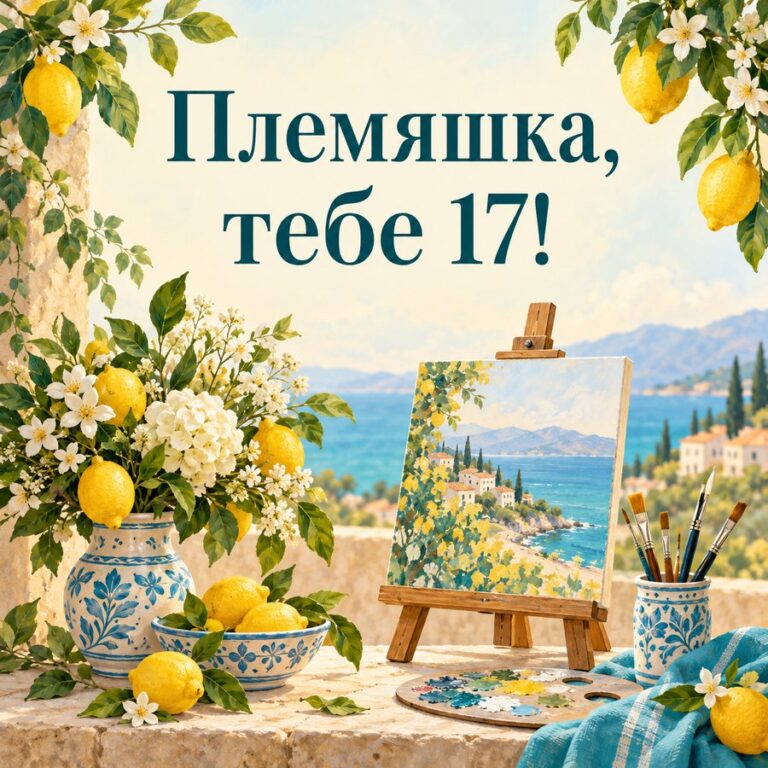 Племяшка, тебе 17! - открытка с поздравлением племяннице