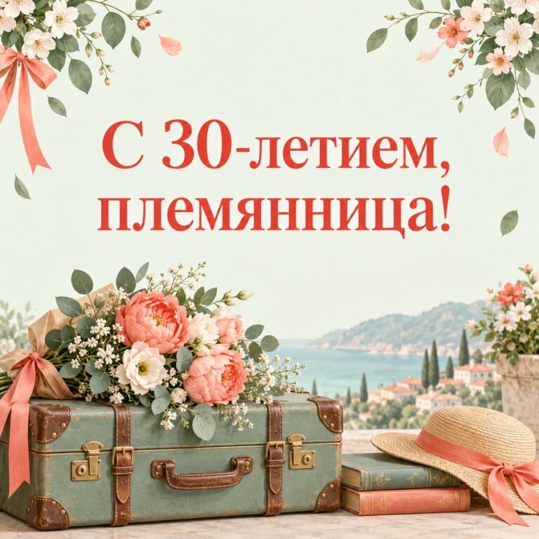 С 30-летием, племянница! - открытка с поздравлением племяннице