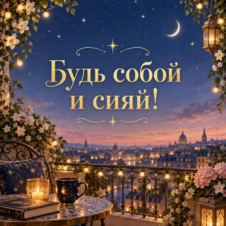 Будь собой и сияй! - открытка с поздравлением племяннице