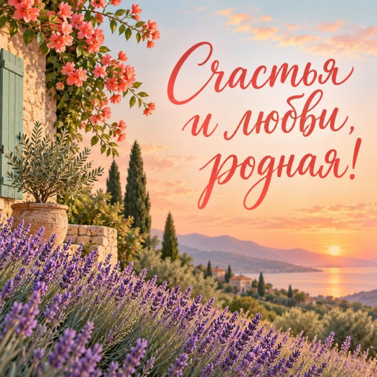 Счастья и любви, родная! - открытка с поздравлением племяннице