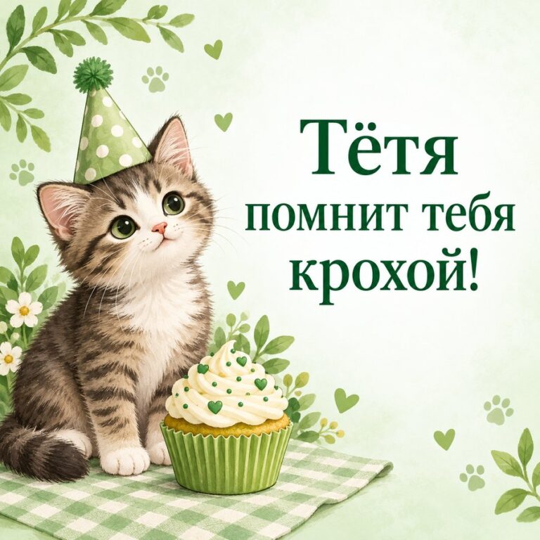 Тётя помнит тебя крохой! - открытка с поздравлением племяннице