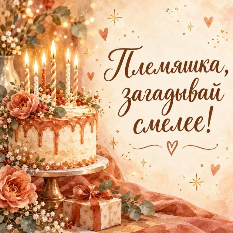 Племяшка, загадывай смелее! - открытка с поздравлением племяннице
