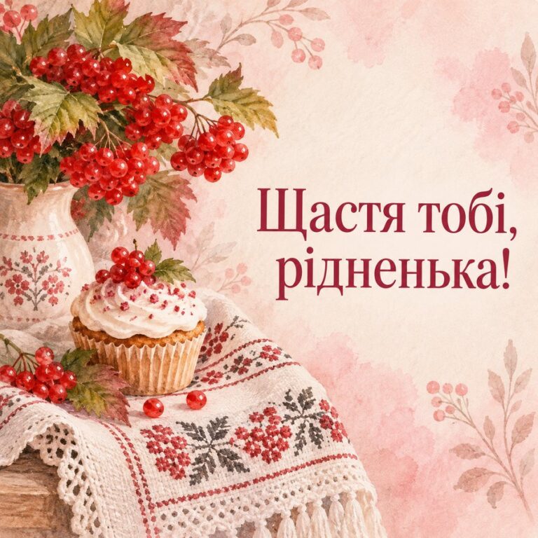 Щастя тобі, рідненька! - открытка с поздравлением племяннице