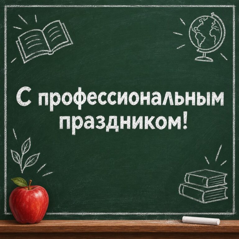 С профессиональным праздником! - открытка с поздравлением с Днём учителя