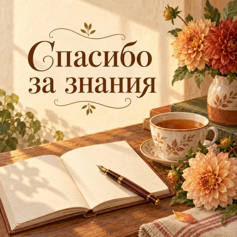 Спасибо за знания - открытка с поздравлением с Днём учителя