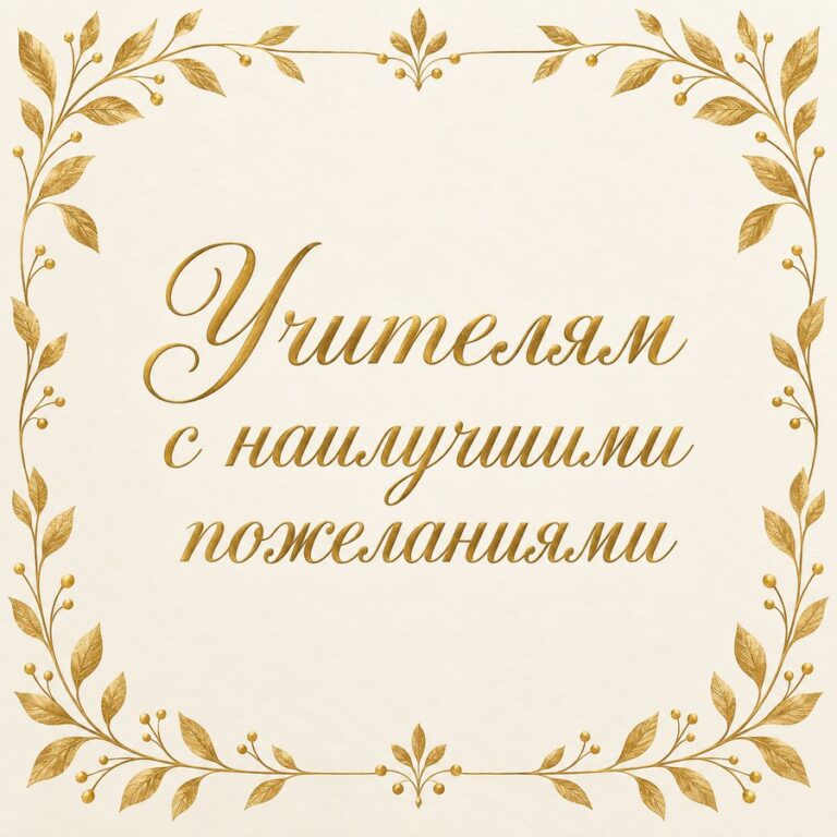 Учителям с наилучшими пожеланиями - открытка с поздравлением с Днём учителя