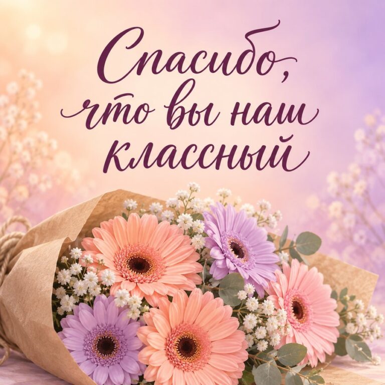 Спасибо, что вы наш классный - открытка с поздравлением с Днём учителя