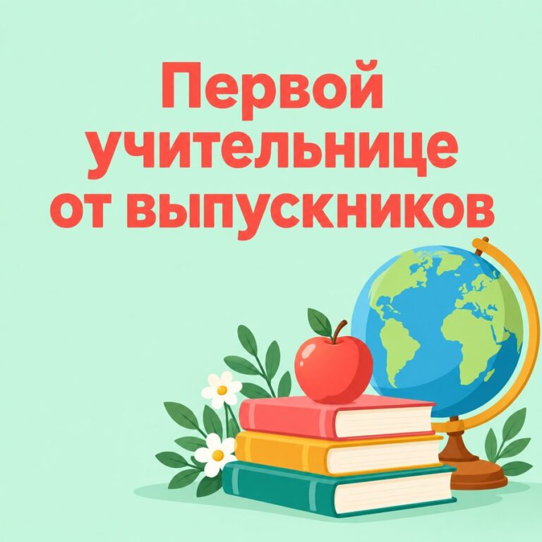 Первой учительнице от выпускников - открытка с поздравлением с Днём учителя