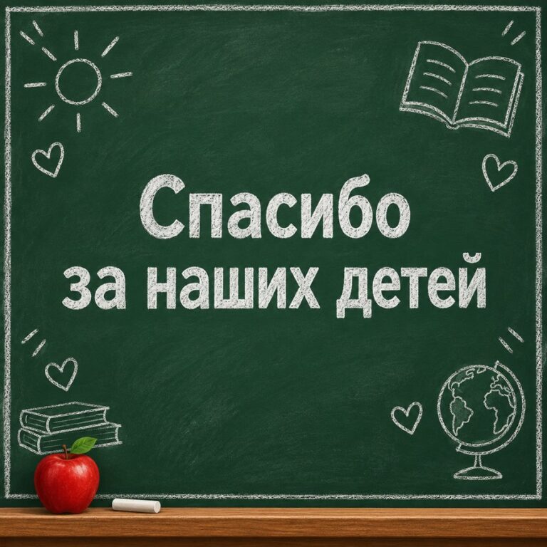 Спасибо за наших детей - открытка с поздравлением с Днём учителя