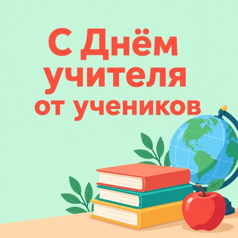 С Днём учителя от учеников - открытка с поздравлением с Днём учителя