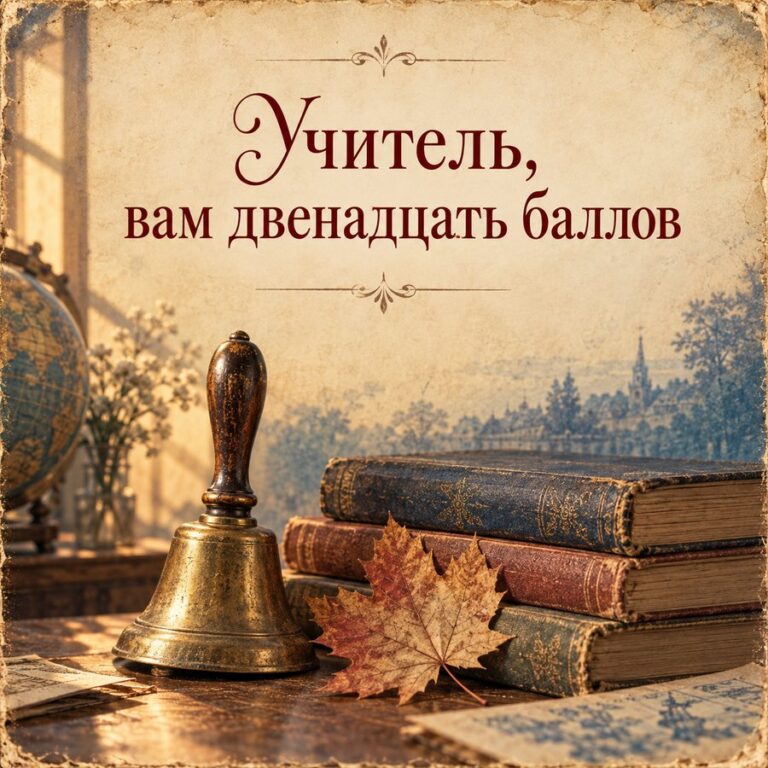 Учитель, вам двенадцать баллов - открытка с поздравлением с Днём учителя