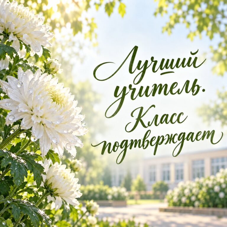 Лучший учитель. Класс подтверждает - открытка с поздравлением с Днём учителя