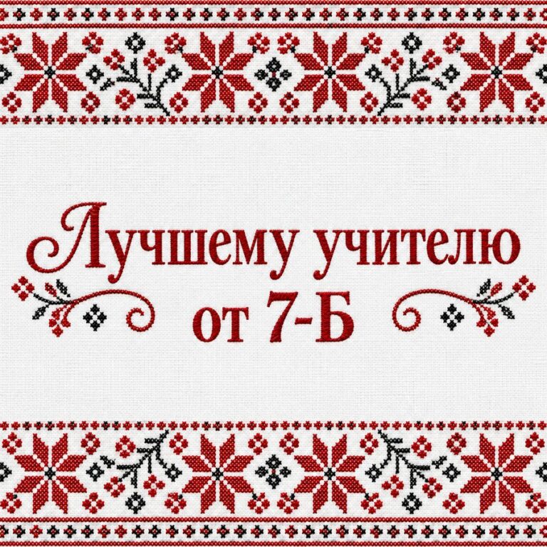 Лучшему учителю от 7-Б - открытка с поздравлением с Днём учителя