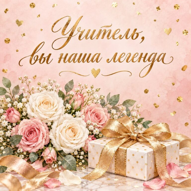 Учитель, вы наша легенда - открытка с поздравлением с Днём учителя