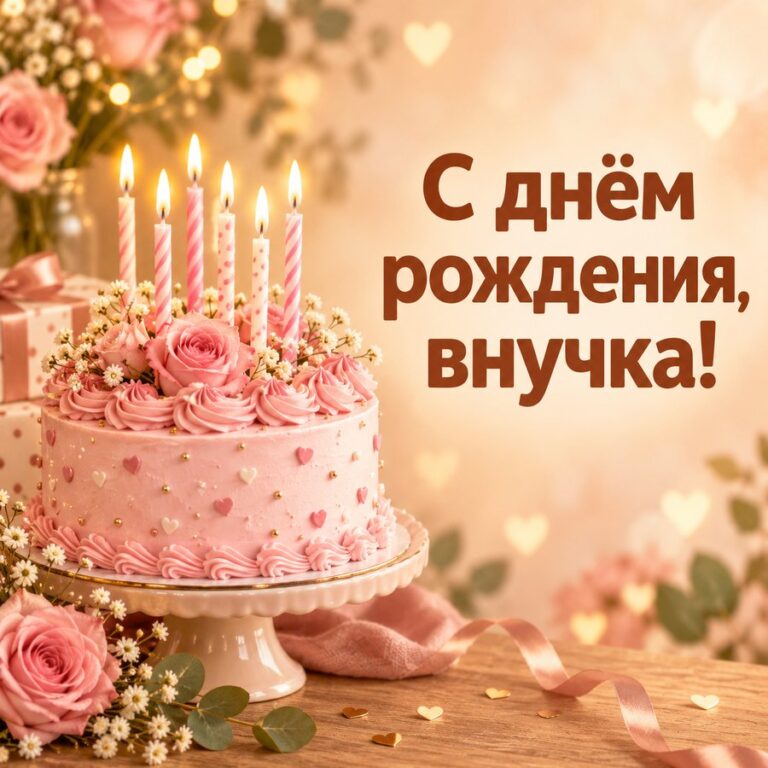 С днём рождения, внучка! - открытка с поздравлением внучке