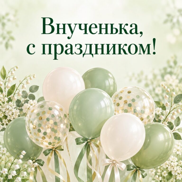 Внученька, с праздником! - открытка с поздравлением внучке