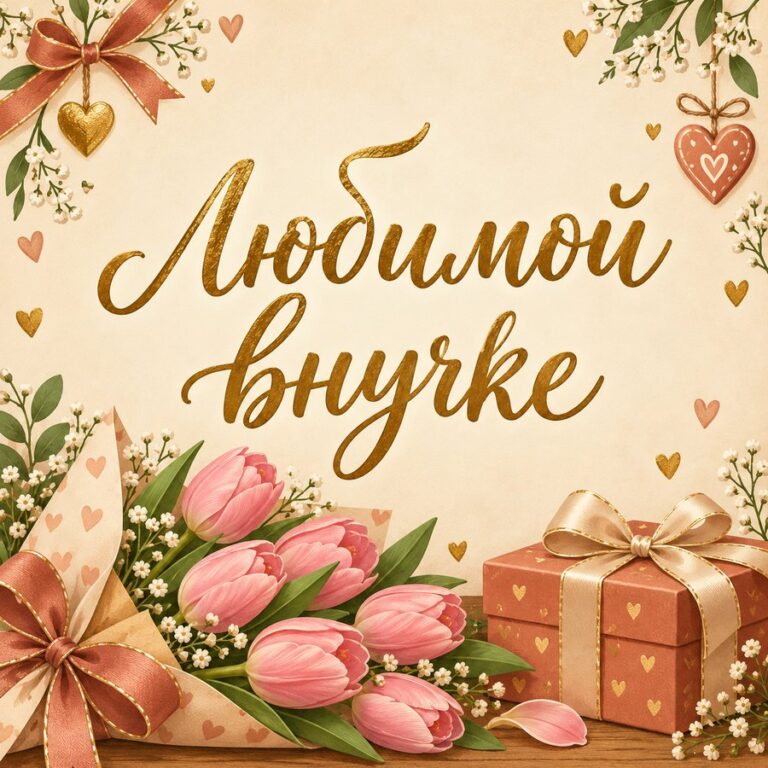Любимой внучке - открытка с поздравлением внучке