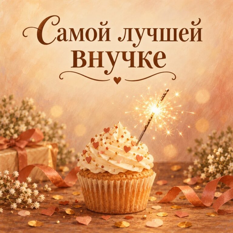 Самой лучшей внучке - открытка с поздравлением внучке