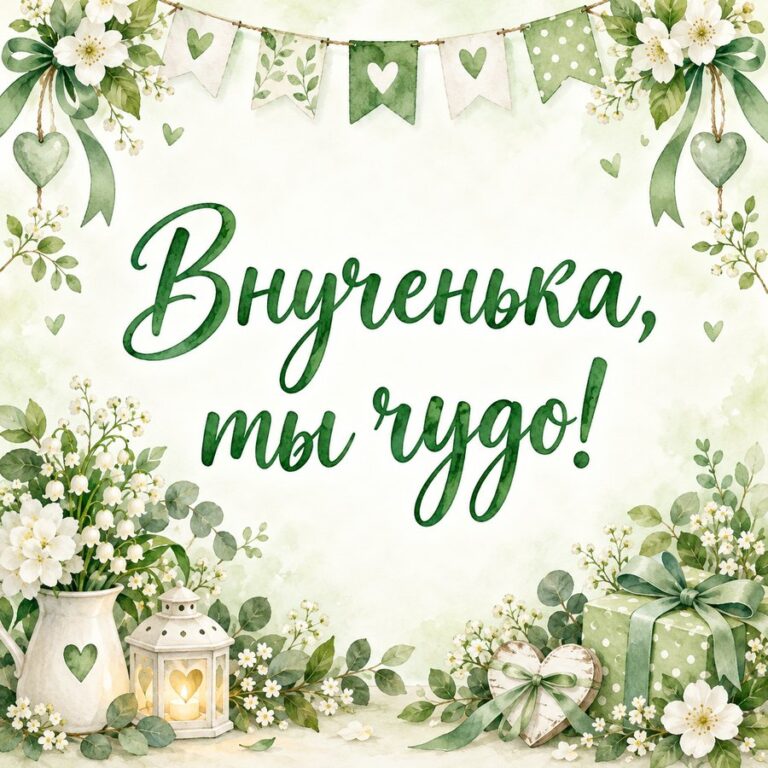 Внученька, ты чудо! - открытка с поздравлением внучке