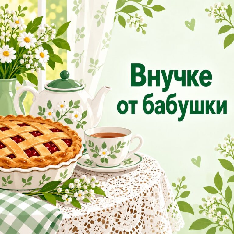 Внучке от бабушки - открытка с поздравлением внучке