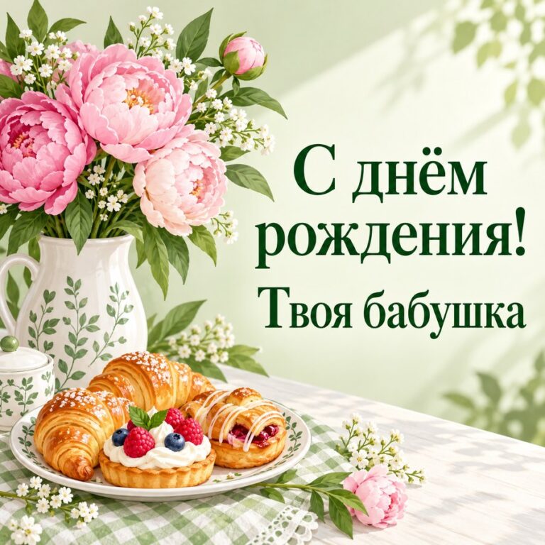 С днём рождения! Твоя бабушка - открытка с поздравлением внучке