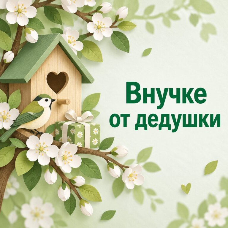 Внучке от дедушки - открытка с поздравлением внучке