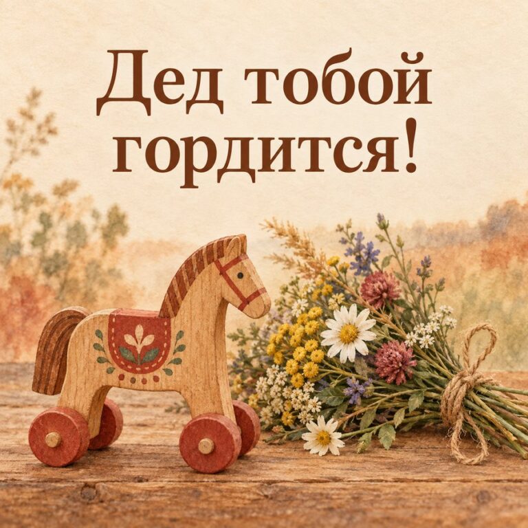 Дед тобой гордится! - открытка с поздравлением внучке