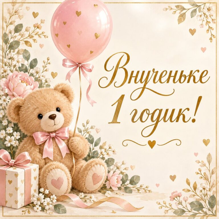Внученьке 1 годик! - открытка с поздравлением внучке