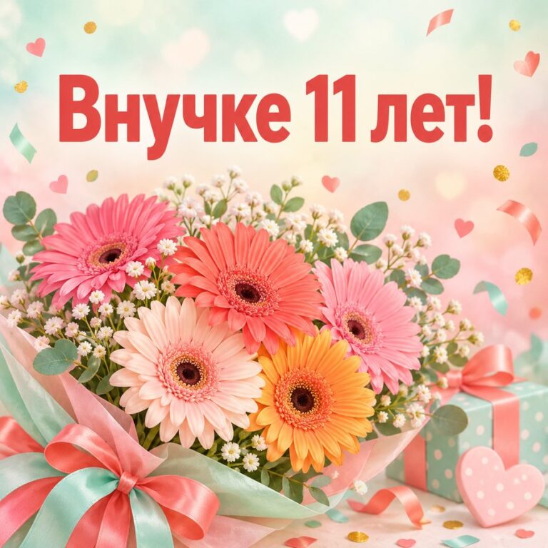 Внучке 11 лет! - открытка с поздравлением внучке