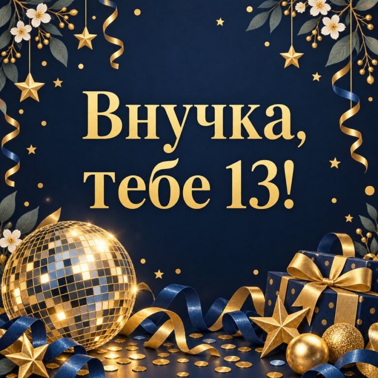 Внучка, тебе 13! - открытка с поздравлением внучке